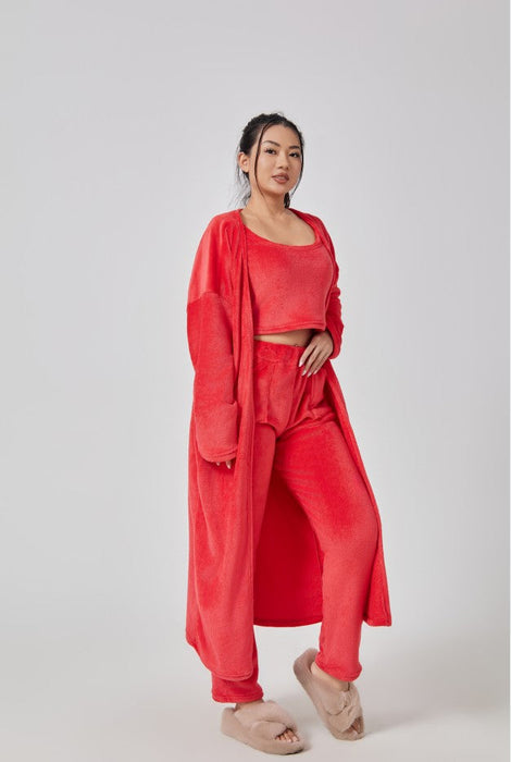 Pyjamas ensemble trois pièces pour femme