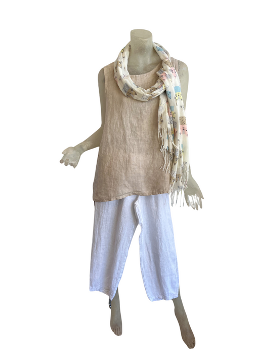 Camisole beige en lin