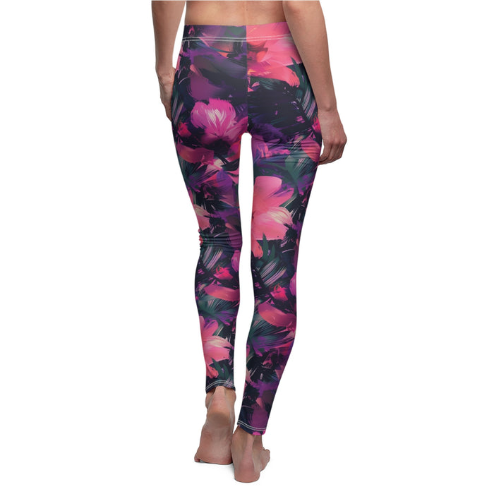 Copy of legging à bande de taille régulière - fleurs