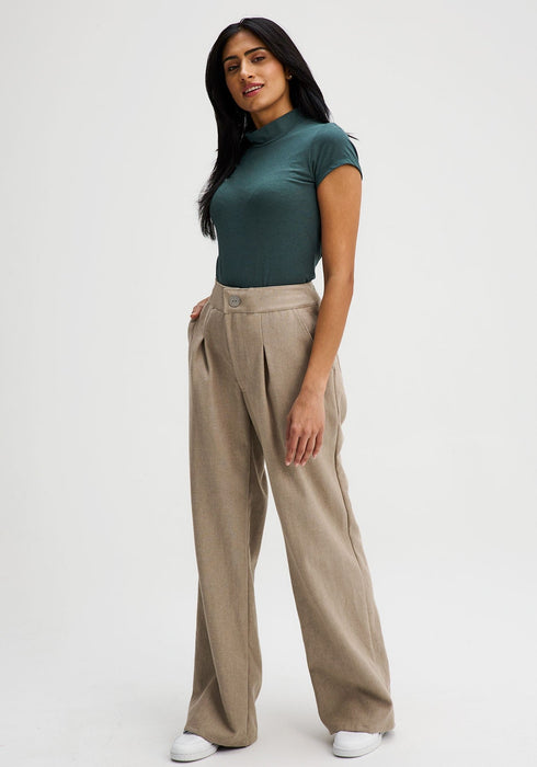 ELLA 2.0 - Pantalon ample beige-Bas-Message Factory