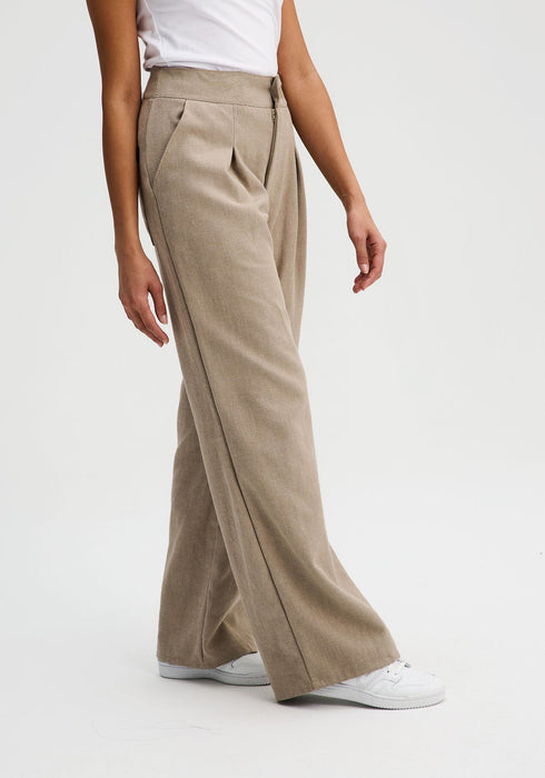 ELLA 2.0 - Pantalon ample beige-Bas-Message Factory