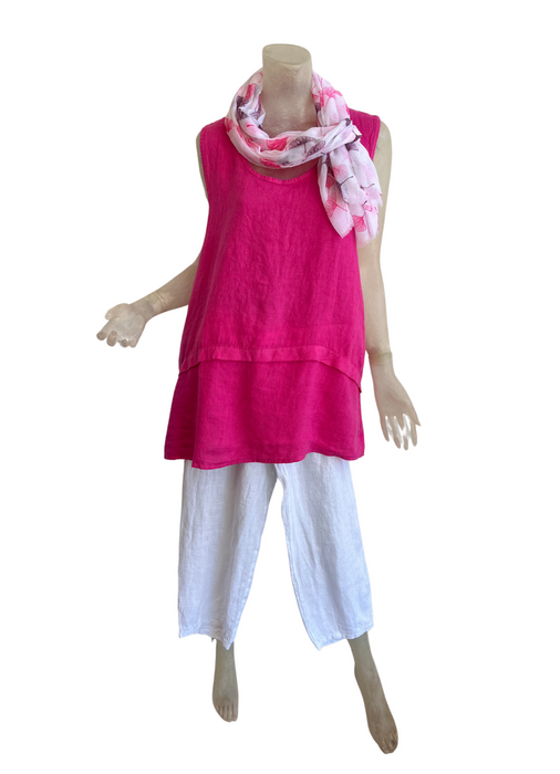 Camisole rose en lin