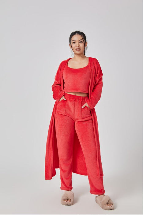 Pyjamas ensemble trois pièces pour femme