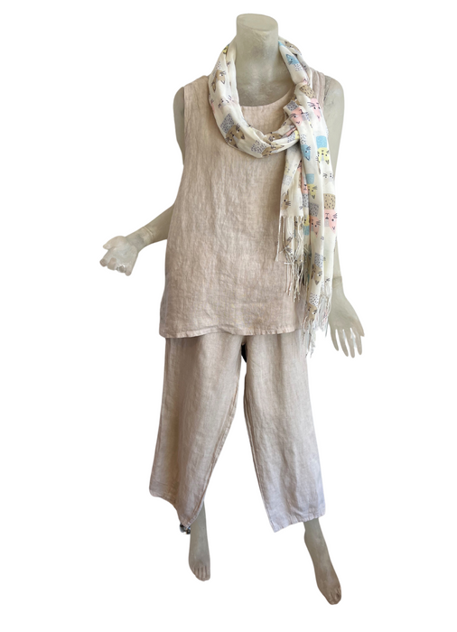 Camisole beige en lin