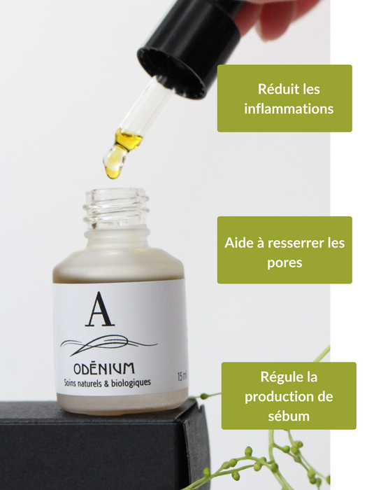 serum pour les peaux sujettes à l'acné 100% naturel et biologique