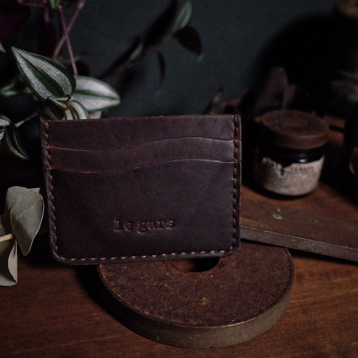 Warm chestnut leather wallet made from full-grain leather
