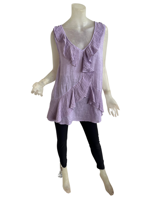 Camisole lilas en lin