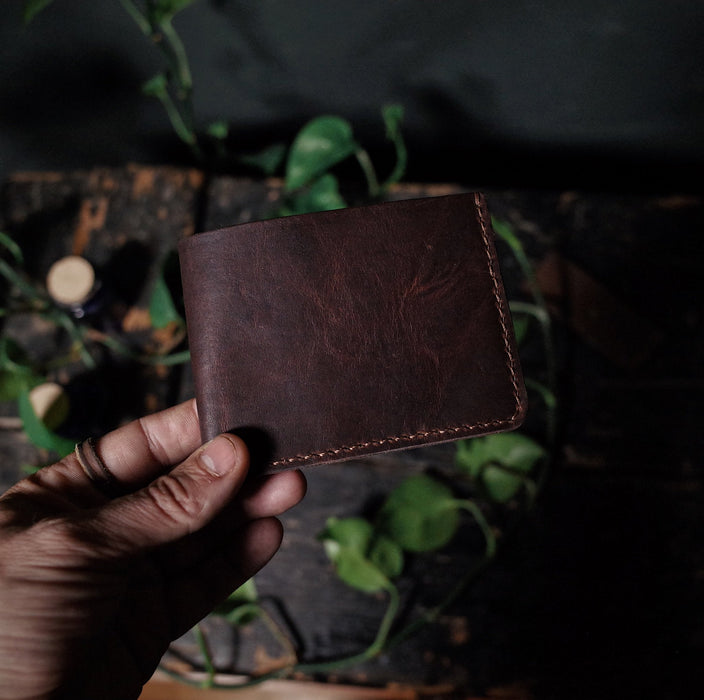 Premium espresso leather wallet with elegant craftsmanship
