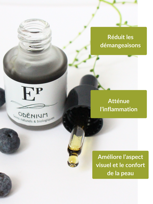 SÉRUM "EP" APAISANT réduit les démangeaisons et régénère la peau. Pour les peaux sujettes à l'Eczéma et Psoriasis.