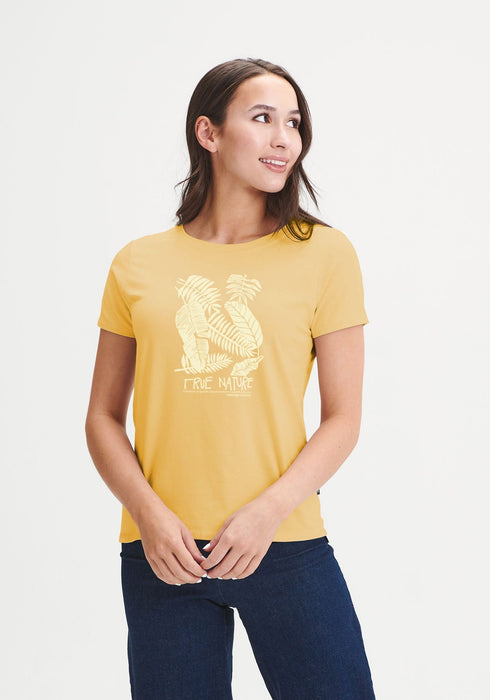 True nature - t-shirt femme jaune