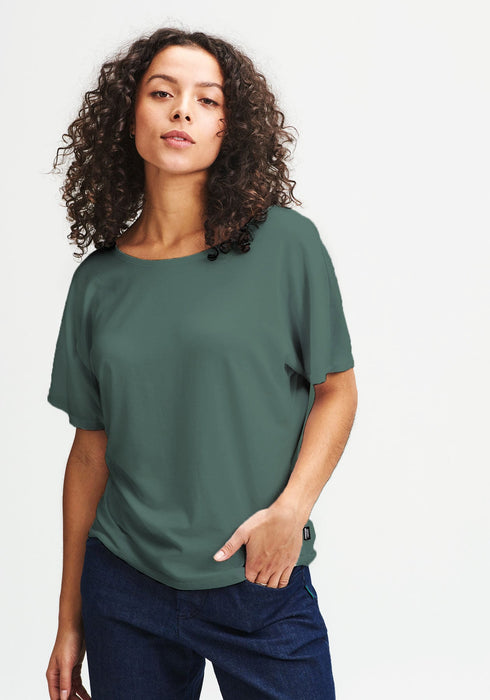 Betty - haut manches courtes en tencel vert