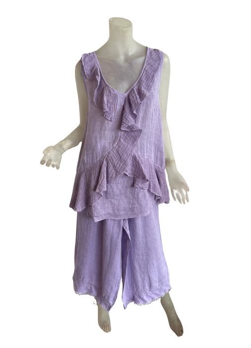 Camisole lilas en lin