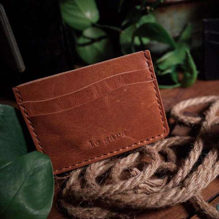 Sleek cognac leather wallet designed for everyday use
