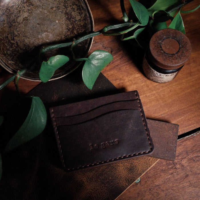 Soft and durable dark-brown leather wallet for daily use
