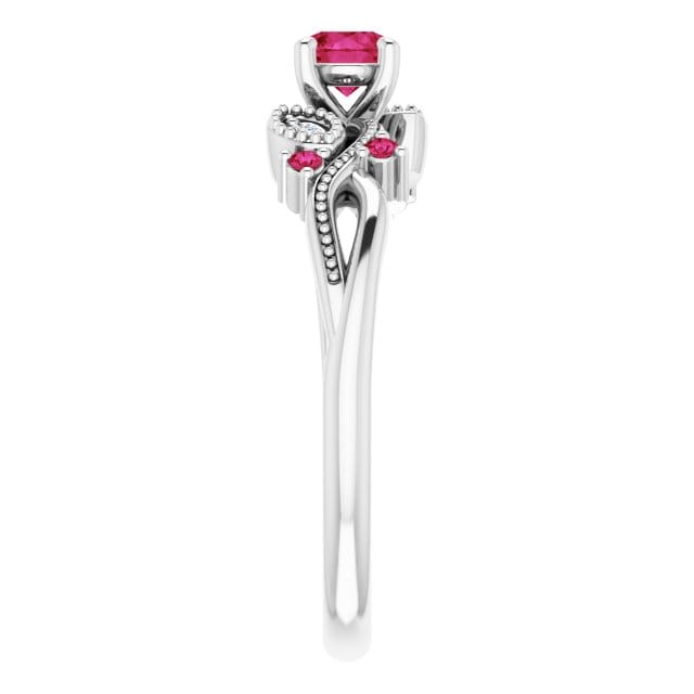 - Bagues Bague Enchanteresse en or 14K, diamants et rubis