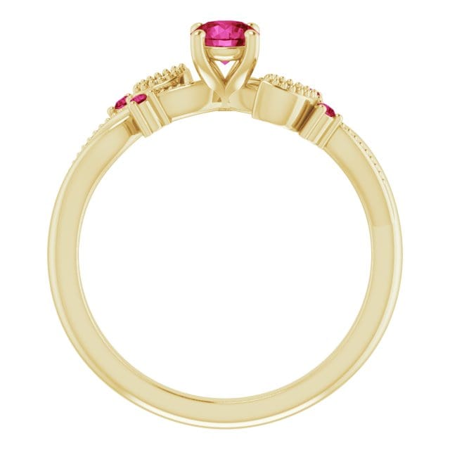 - Bagues Bague Enchanteresse en or 14K, diamants et rubis