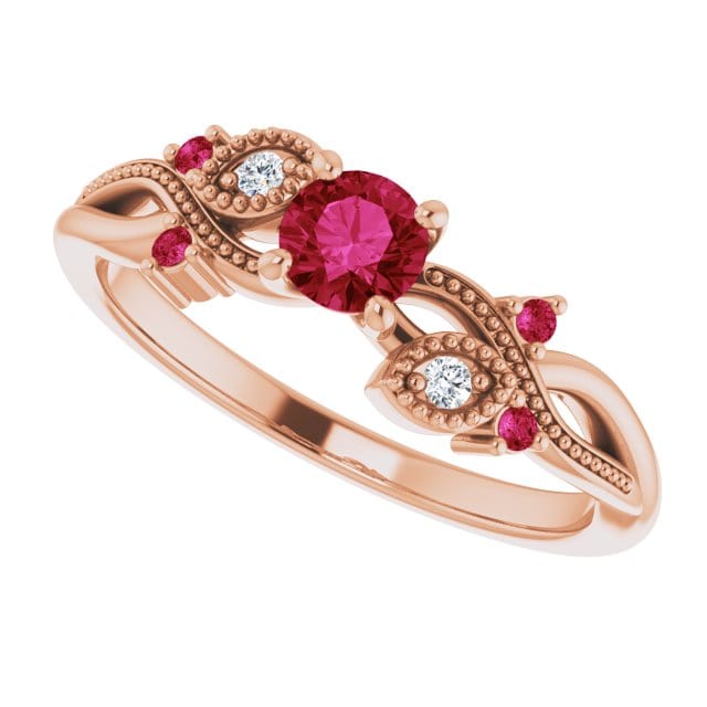 Mathieu Blanchard Bagues Bague Enchanteresse en or 14K, diamants et rubis