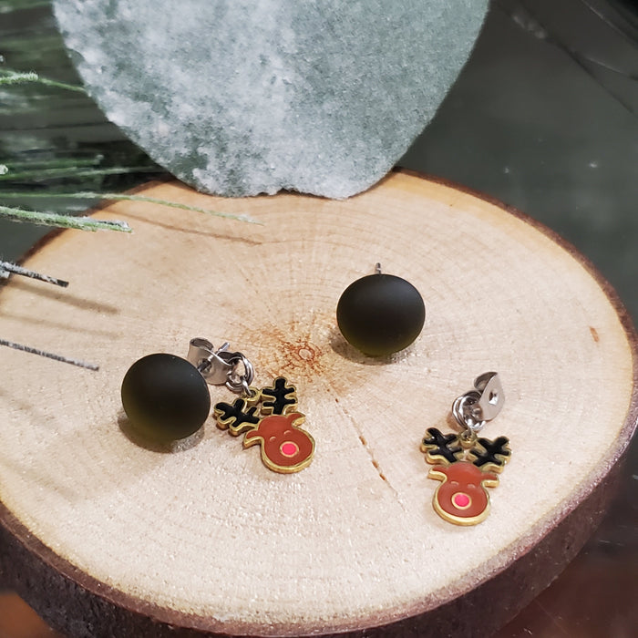 Boucles d'oreilles rennes bruns - Bijoux Le fil d'Ariane