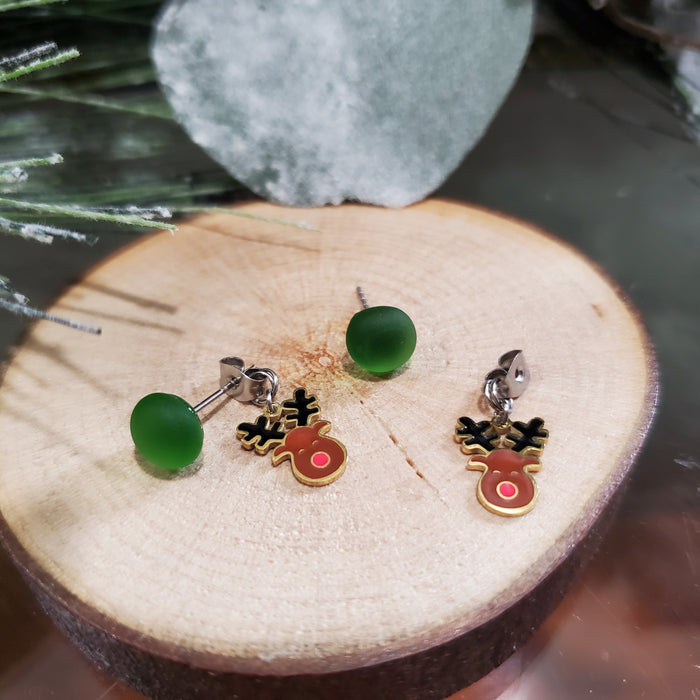 Boucles d'oreilles rennes bruns - Bijoux Le fil d'Ariane