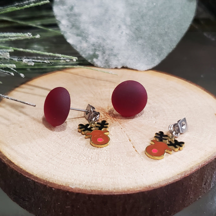 Boucles d'oreilles rennes bruns - Bijoux Le fil d'Ariane