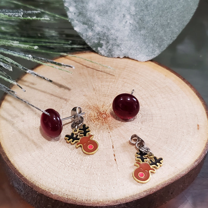 Boucles d'oreilles rennes bruns - Bijoux Le fil d'Ariane