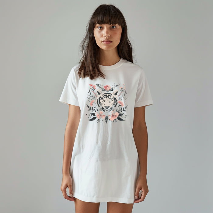 Robe t-shirt coton biologique - tigre