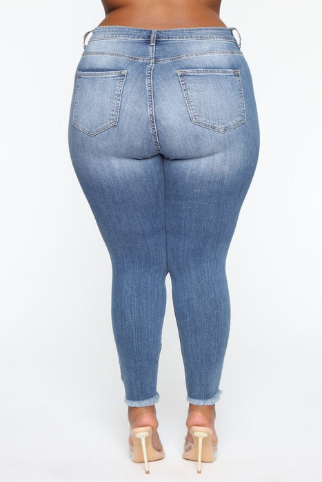 Jeans femme taille plus stretch déchirés