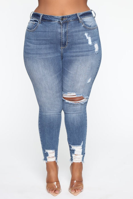 Jeans femme taille plus stretch déchirés