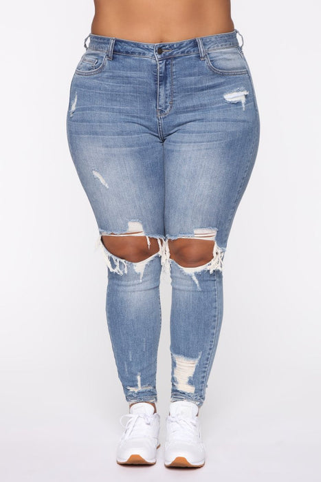 Jeans femme taille plus stretch déchirés