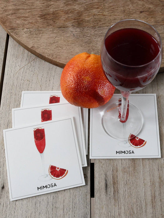 Collection spritz - sous-verres de vinyle (4) / vinyl coasters (4) - spritz mimosa