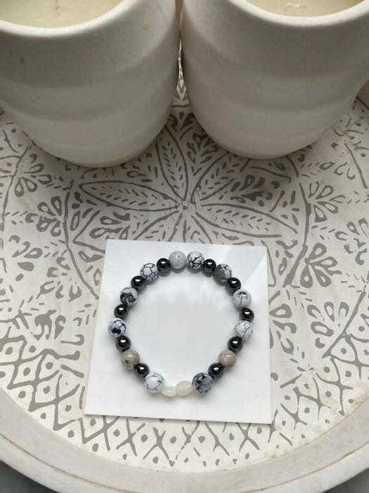 Bracelet d'agate et d'hématite