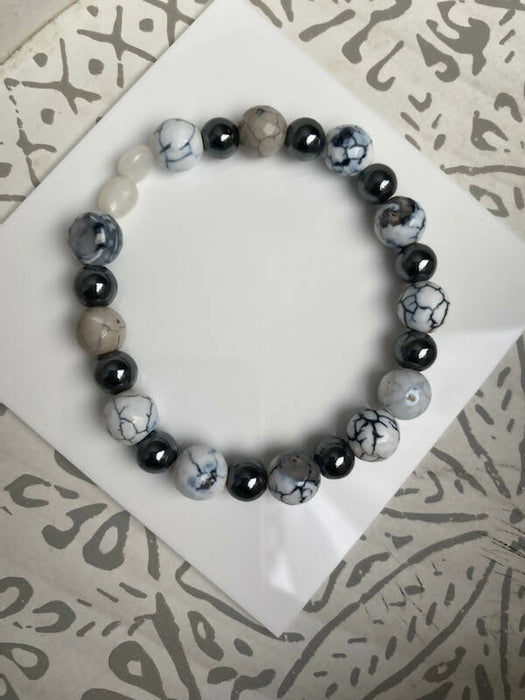 Bracelet d'agate et d'hématite