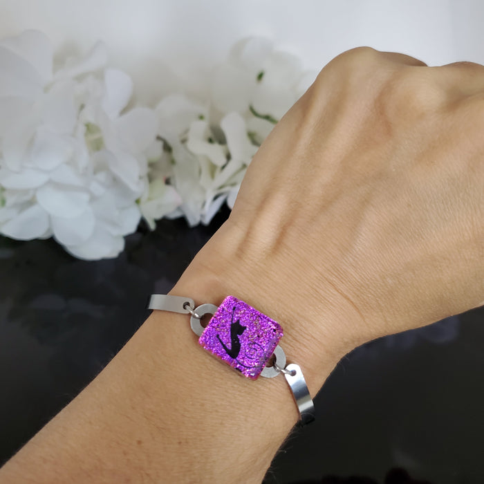 Bracelet chat rouse fushia