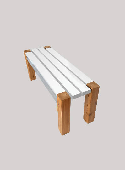 Benko primo banc en bois deux tons - bancs faits a la main - handmade wood bench