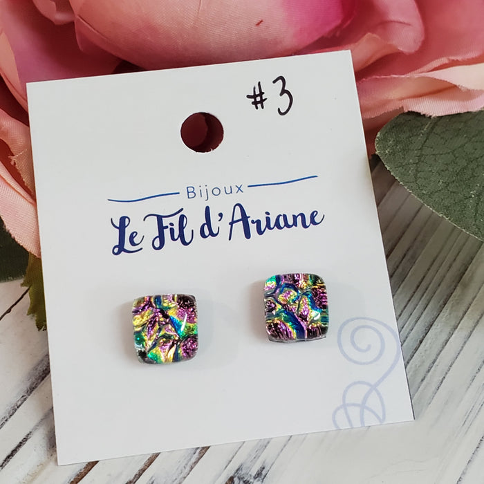 Édition spéciale carrés rose-vert - Bijoux Le fil d'Ariane