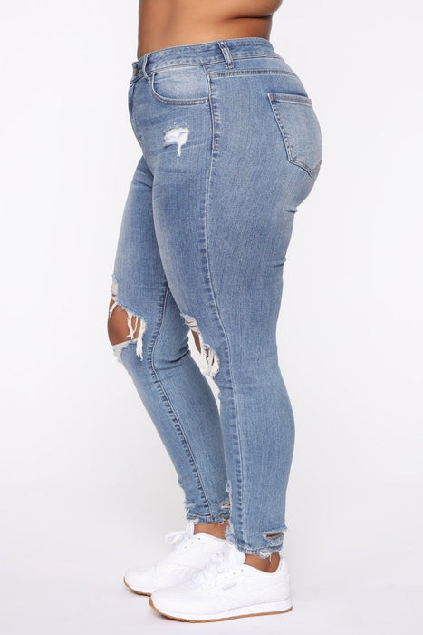 Jeans femme taille plus stretch déchirés