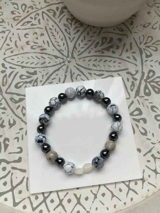 Bracelet d'agate et d'hématite