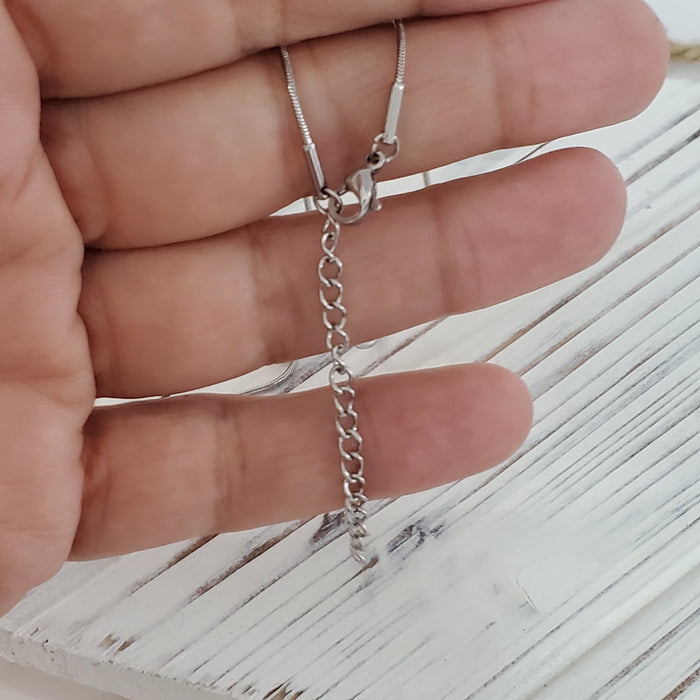 Mini pendentif, argent, verre fusion - Bijoux Le fil d'Ariane