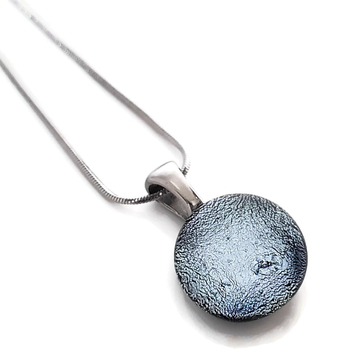 Mini pendentif, argent, verre fusion - Bijoux Le fil d'Ariane