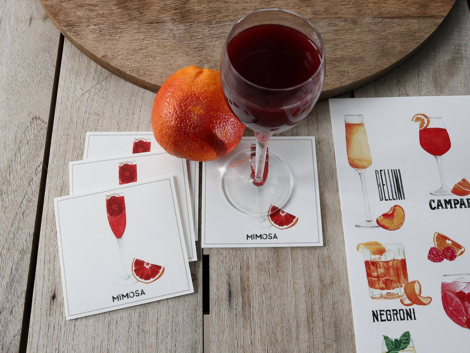 Collection spritz - sous-verres de vinyle (4) / vinyl coasters (4) - spritz mimosa